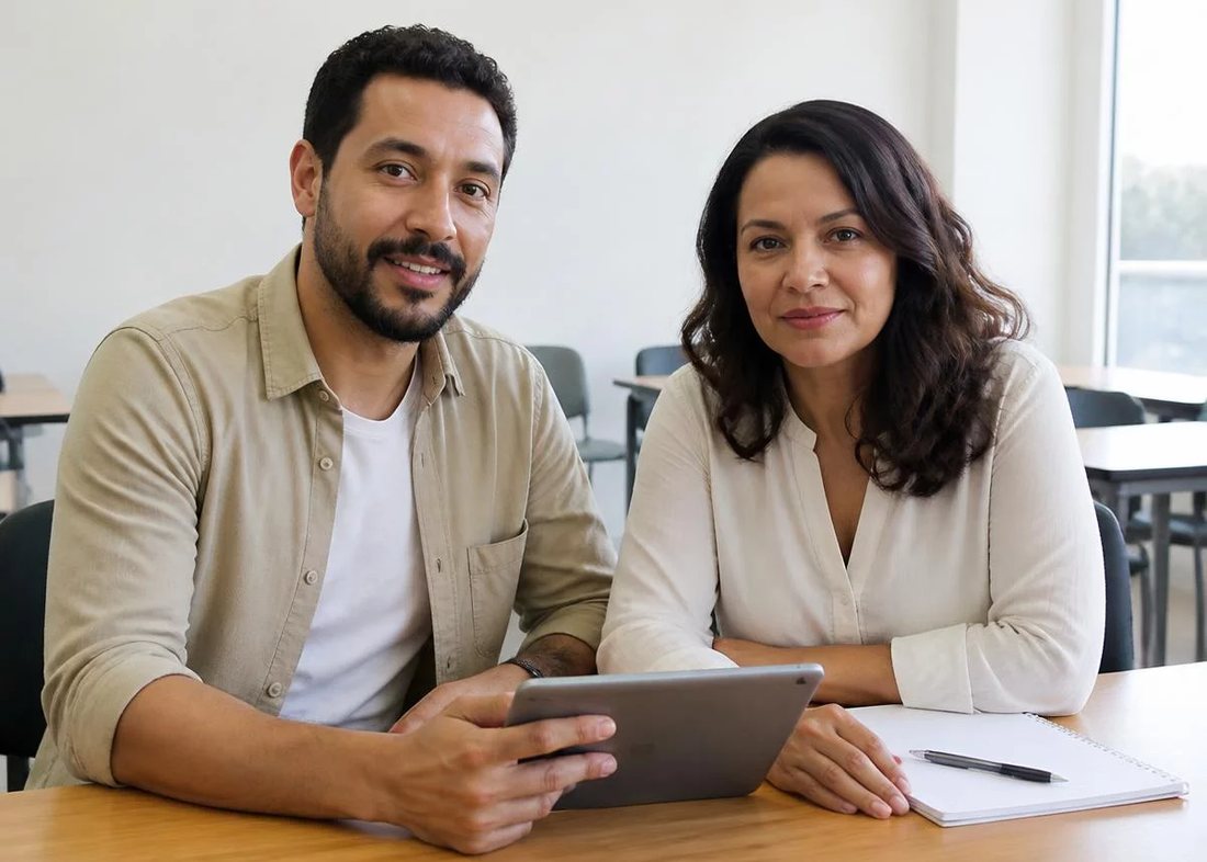 Turma sorrindo ao fim de uma rodada, ainda segurando as folhas de anotação